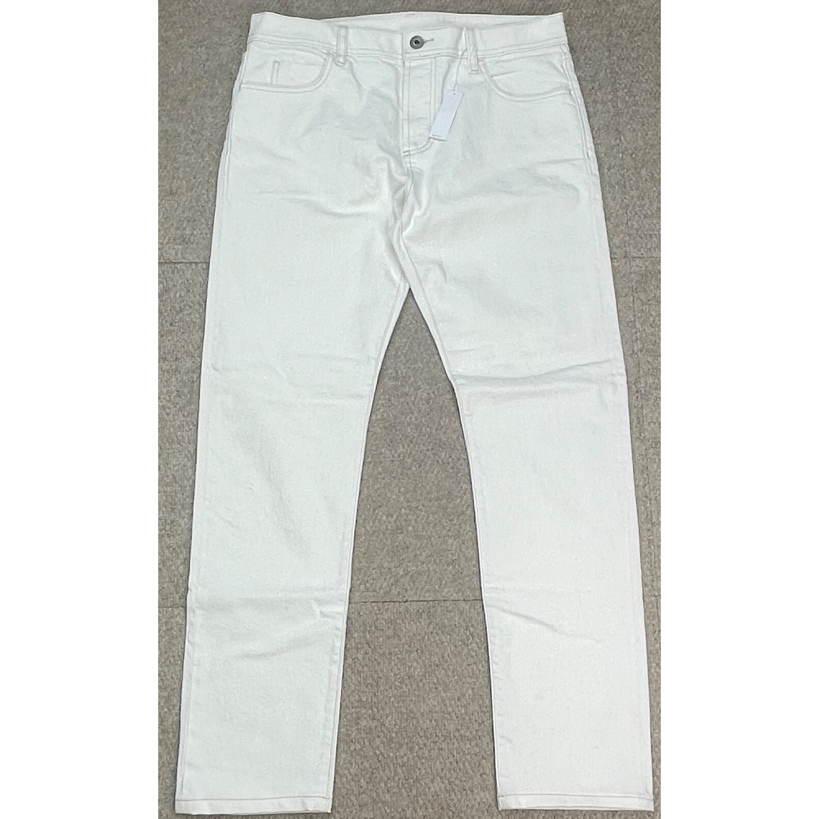 James Perse Mens Selvedge Button Fly 5 Pocket White Stretch Denim Jeans Size 34